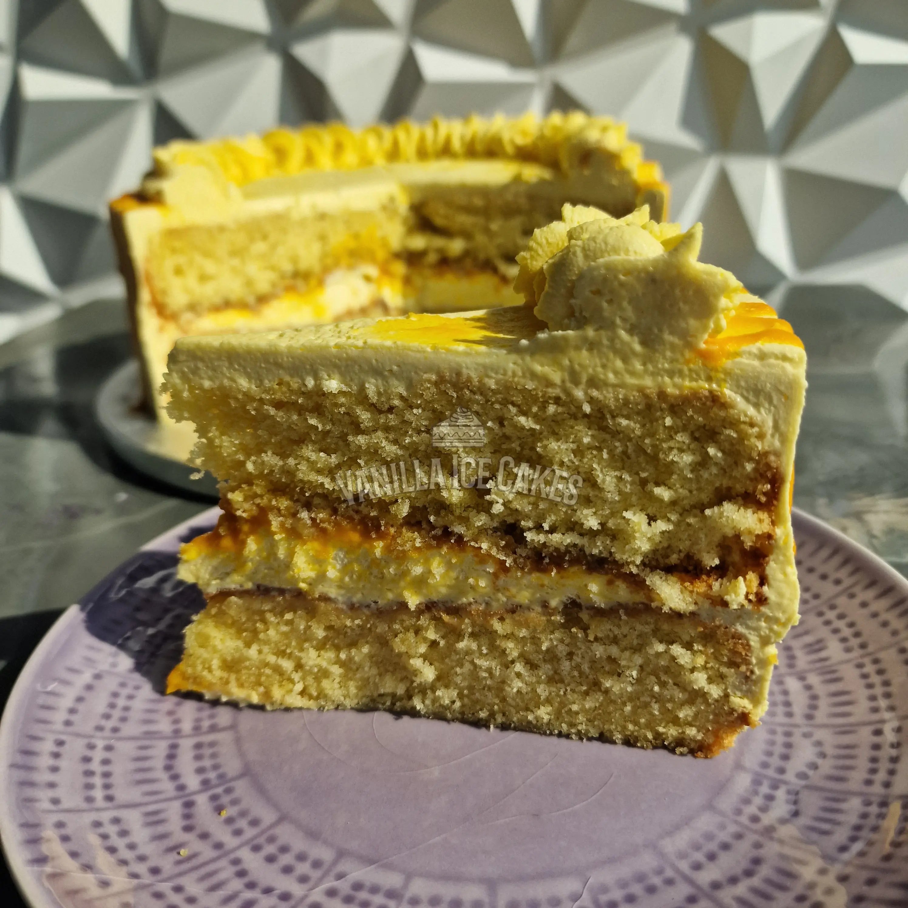 Mango Fresh Cream Cake Slice