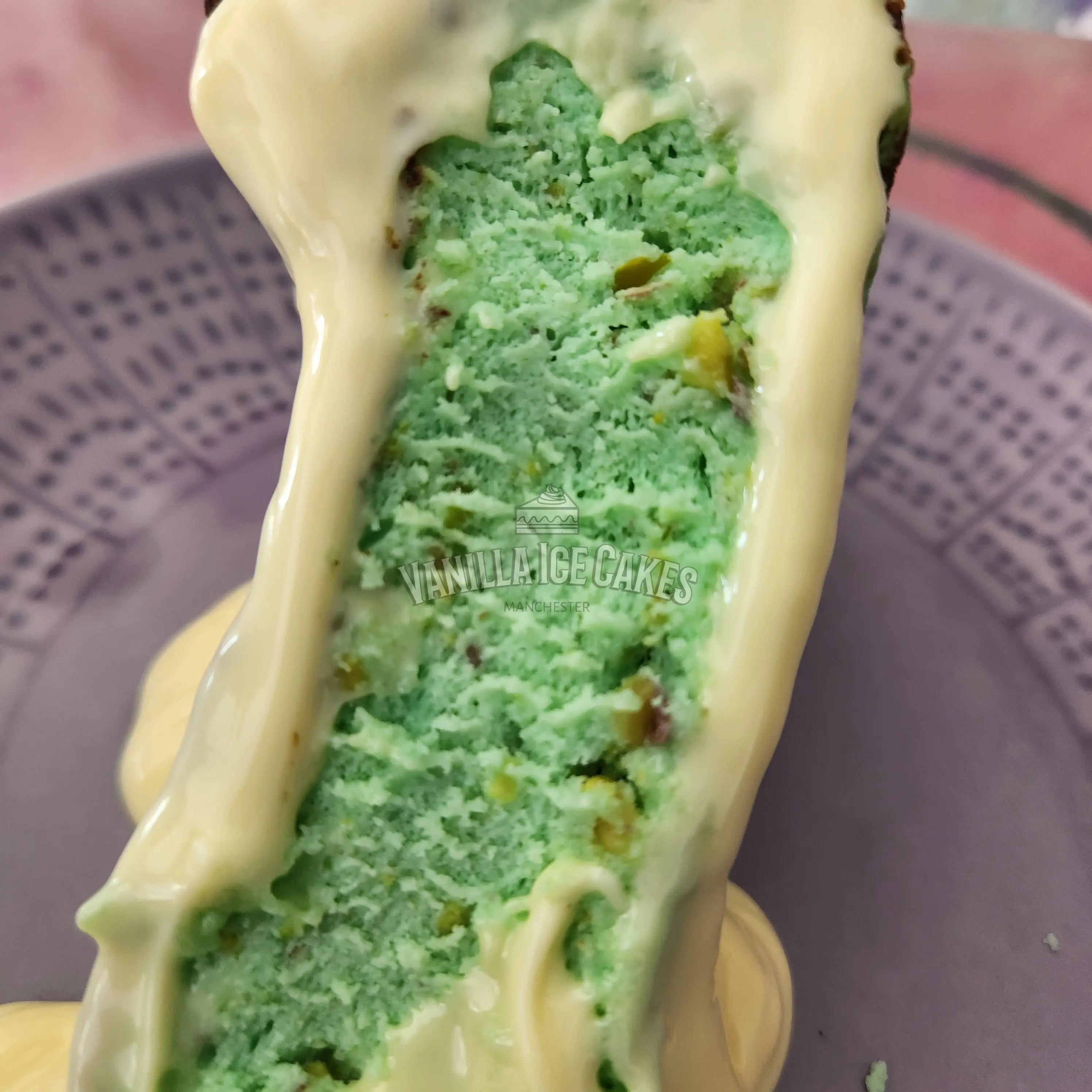 Pistachio San Sebastian Cheesecake Slice