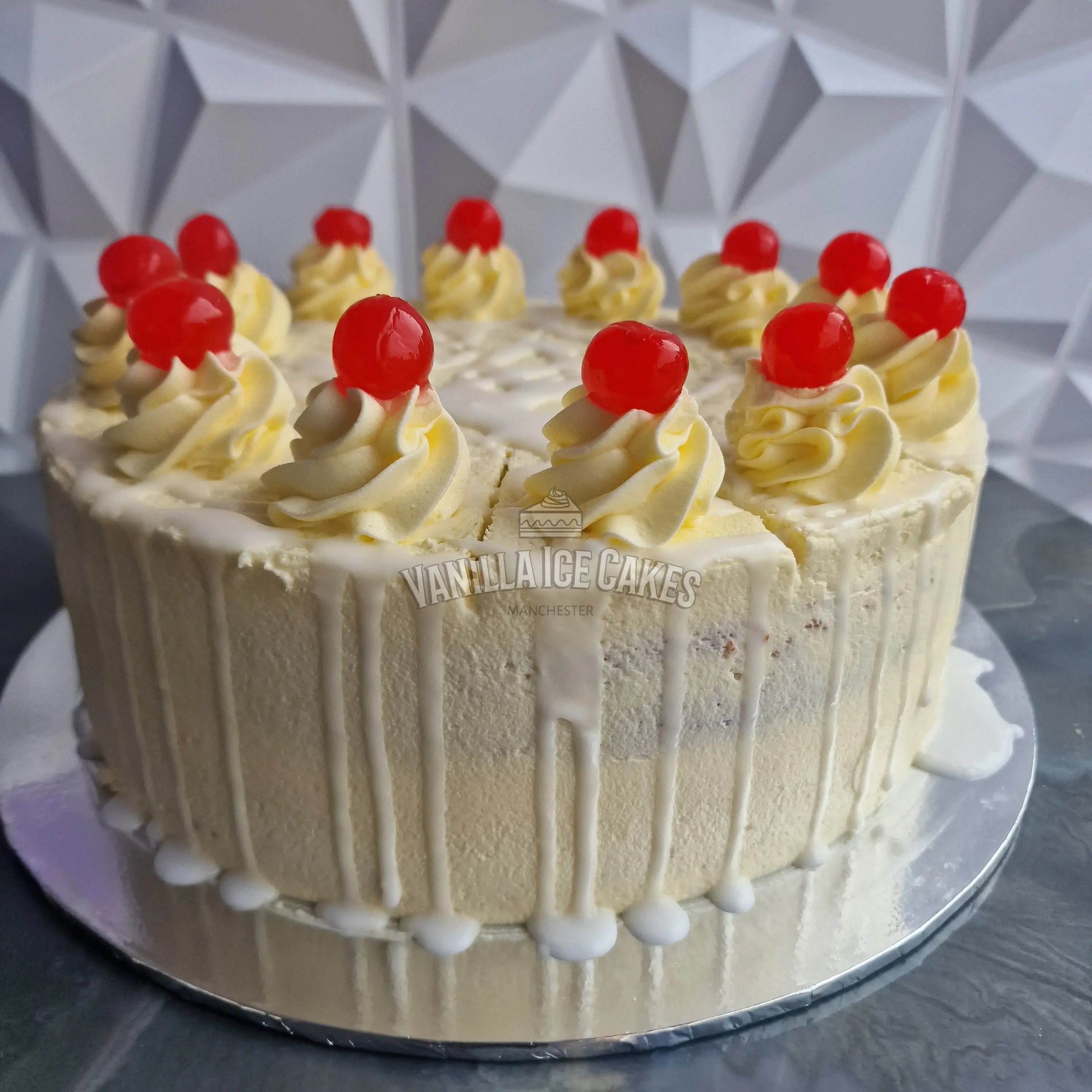 Cherry Bakewell Cake Slice