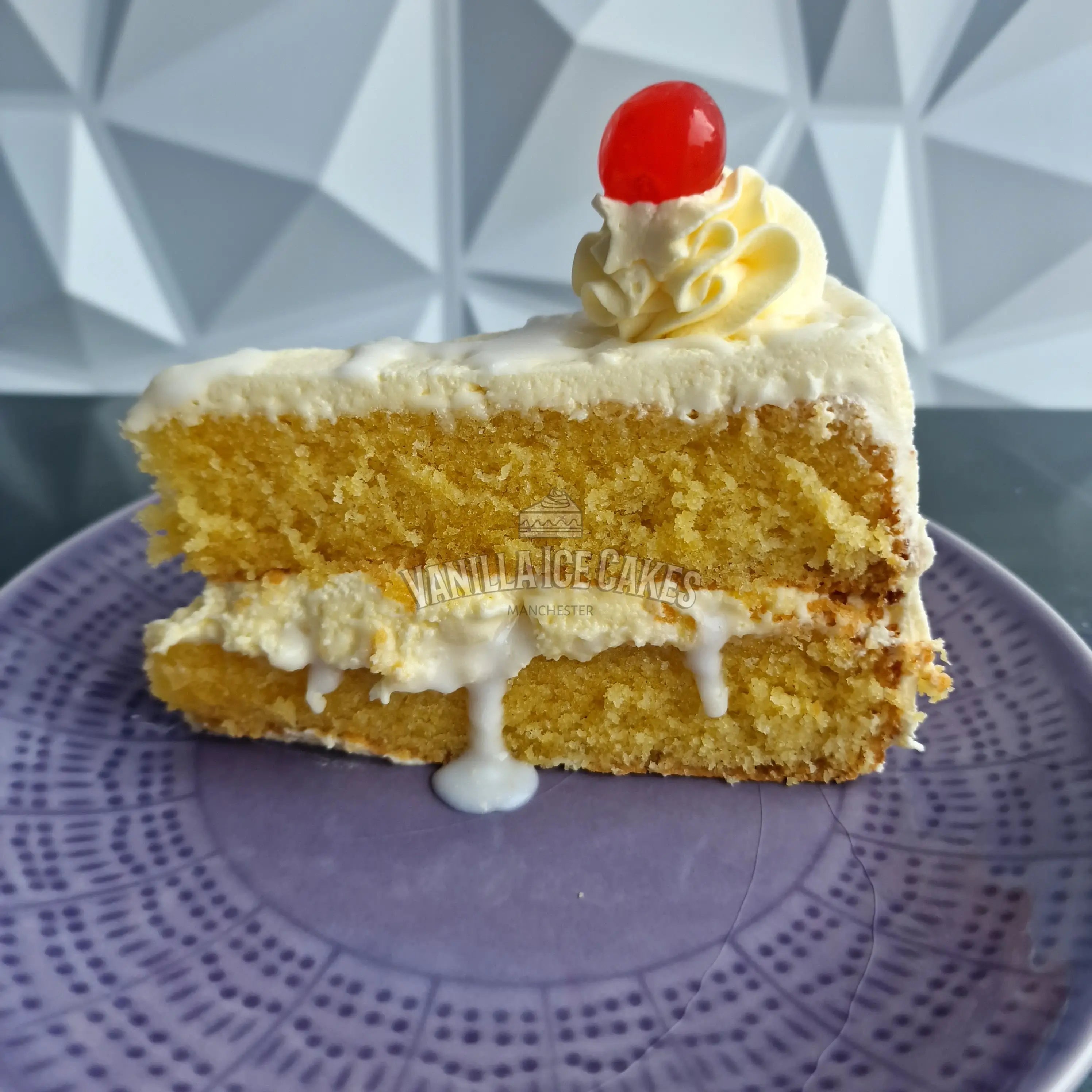 Cherry Bakewell Cake Slice