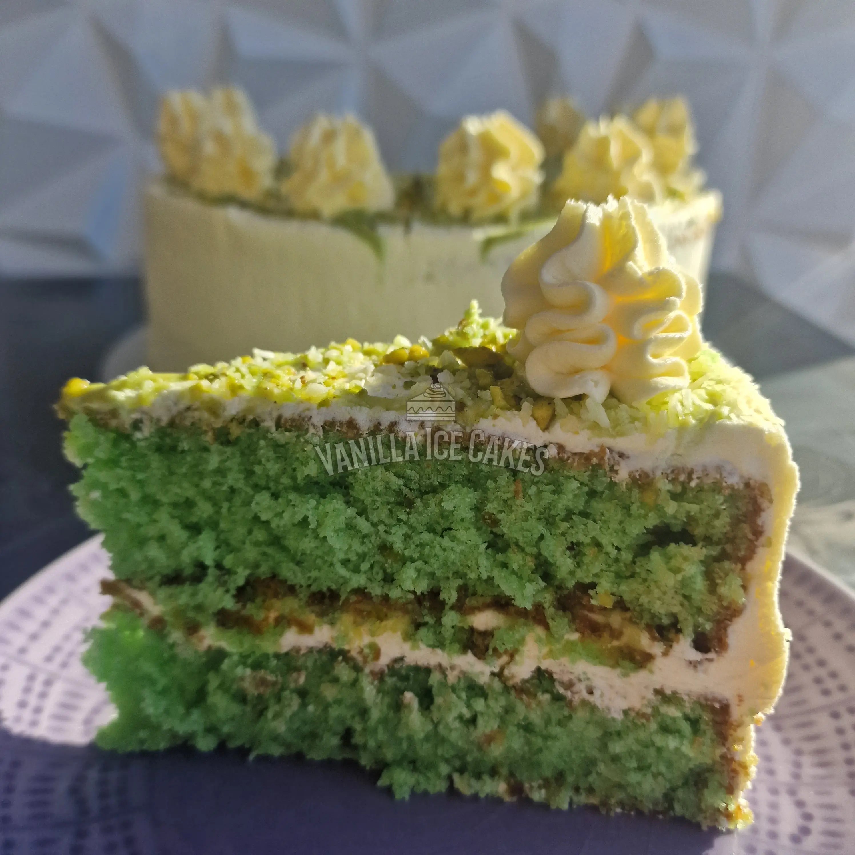 Coconut & Pistachio Cake Slice