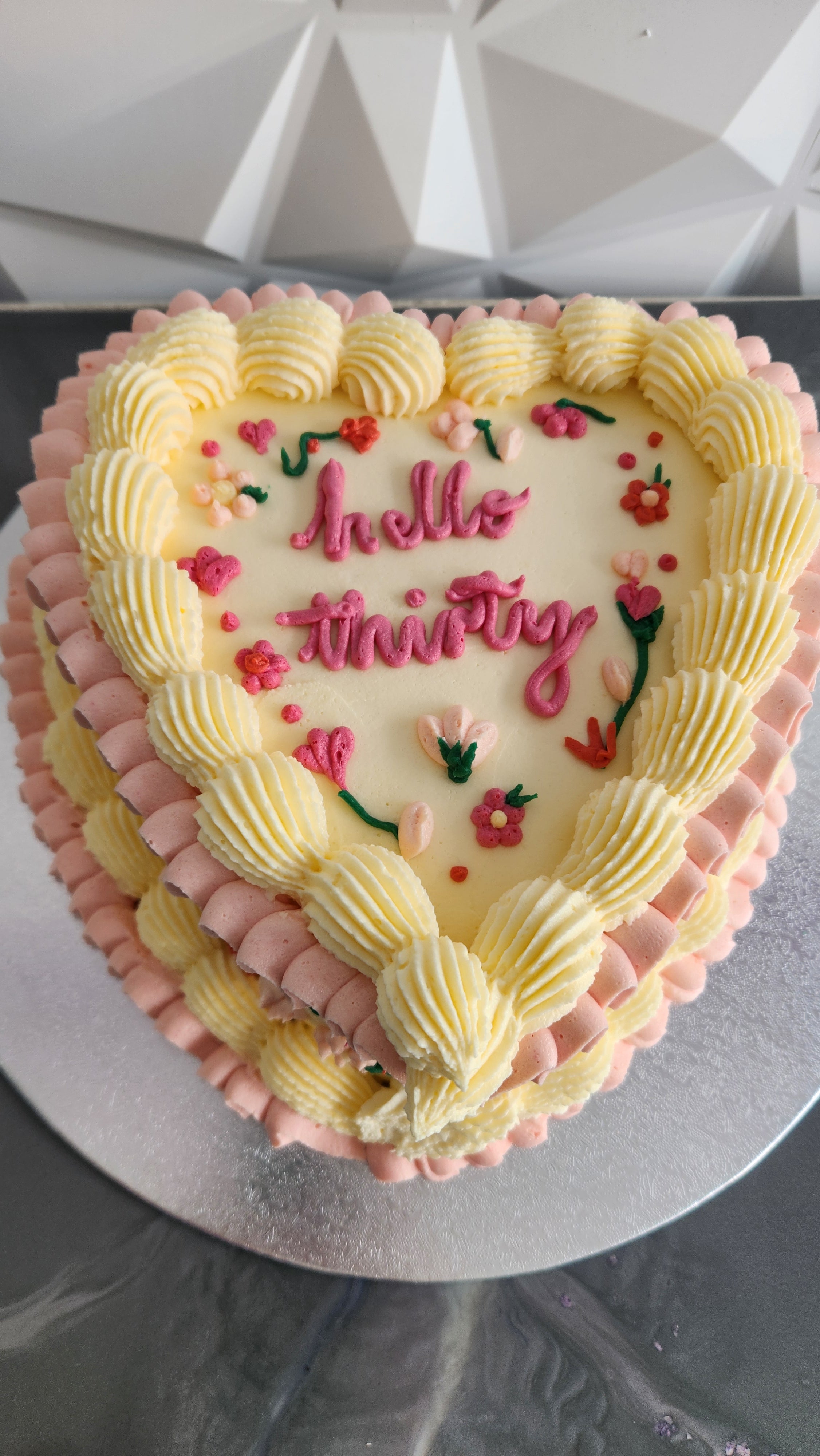 Heart Floral Vintage Cake