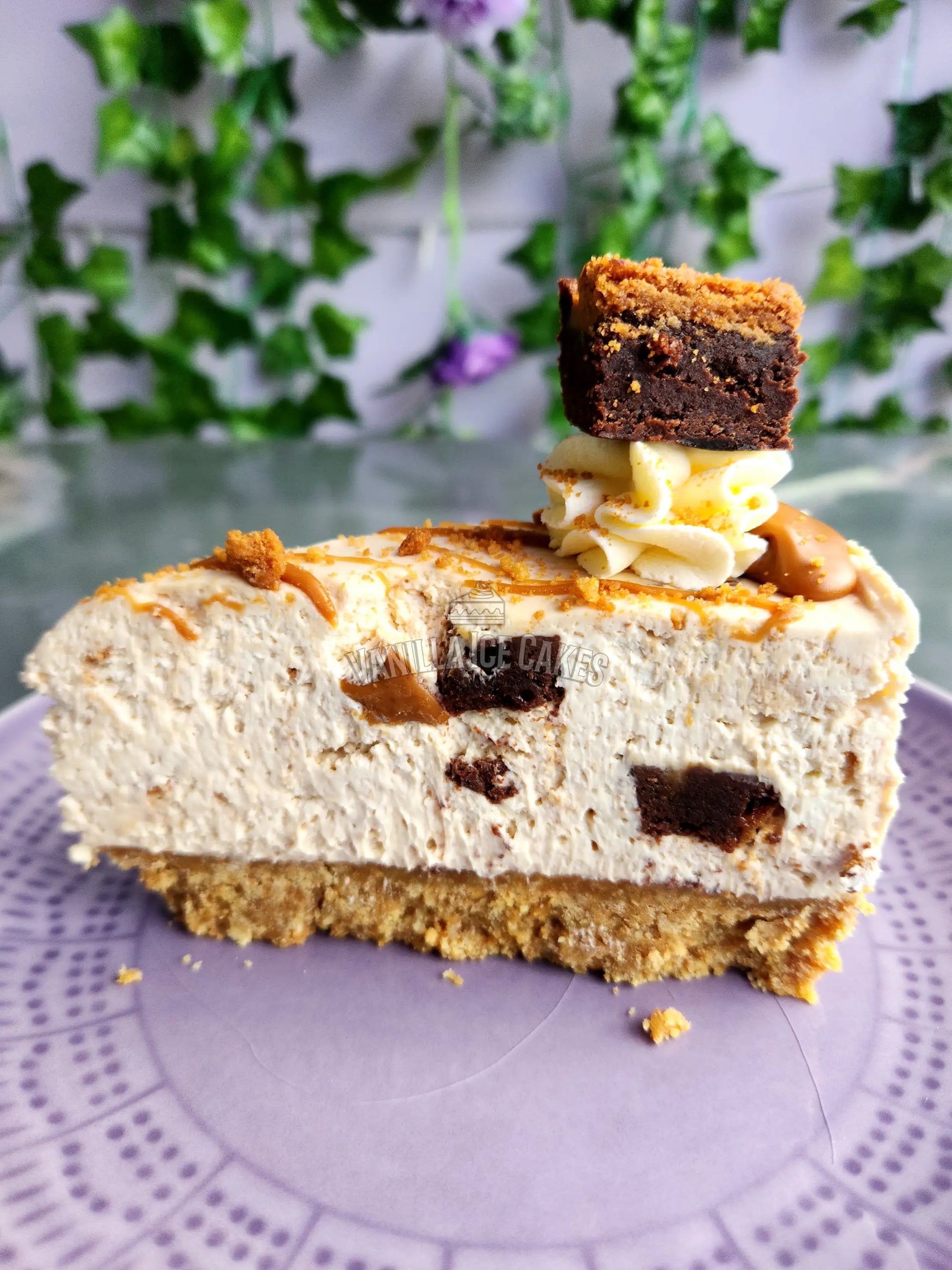 Lotus Biscoff Brownie Cheesecake Slice