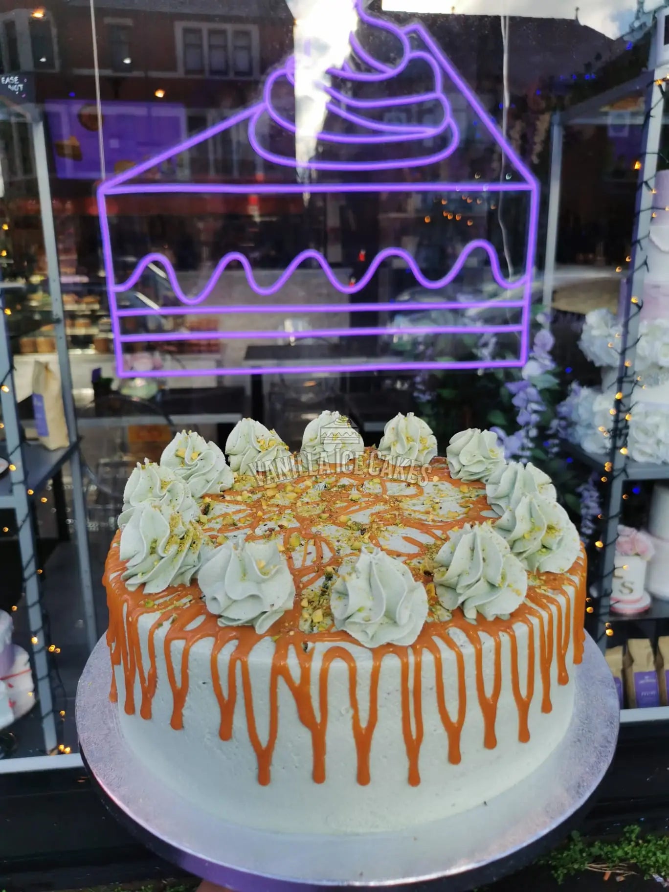 Caramel & Pistachio Celebration Cake