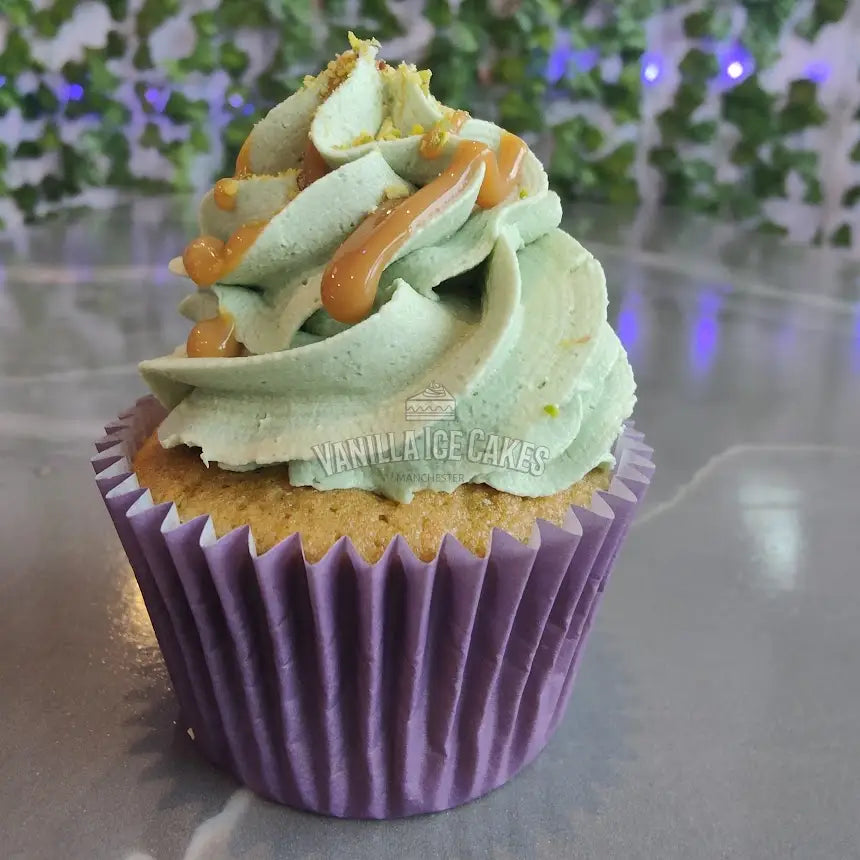 Cupcake Box (6) - Postal Gift Box - 6x Caramel & Pistachio