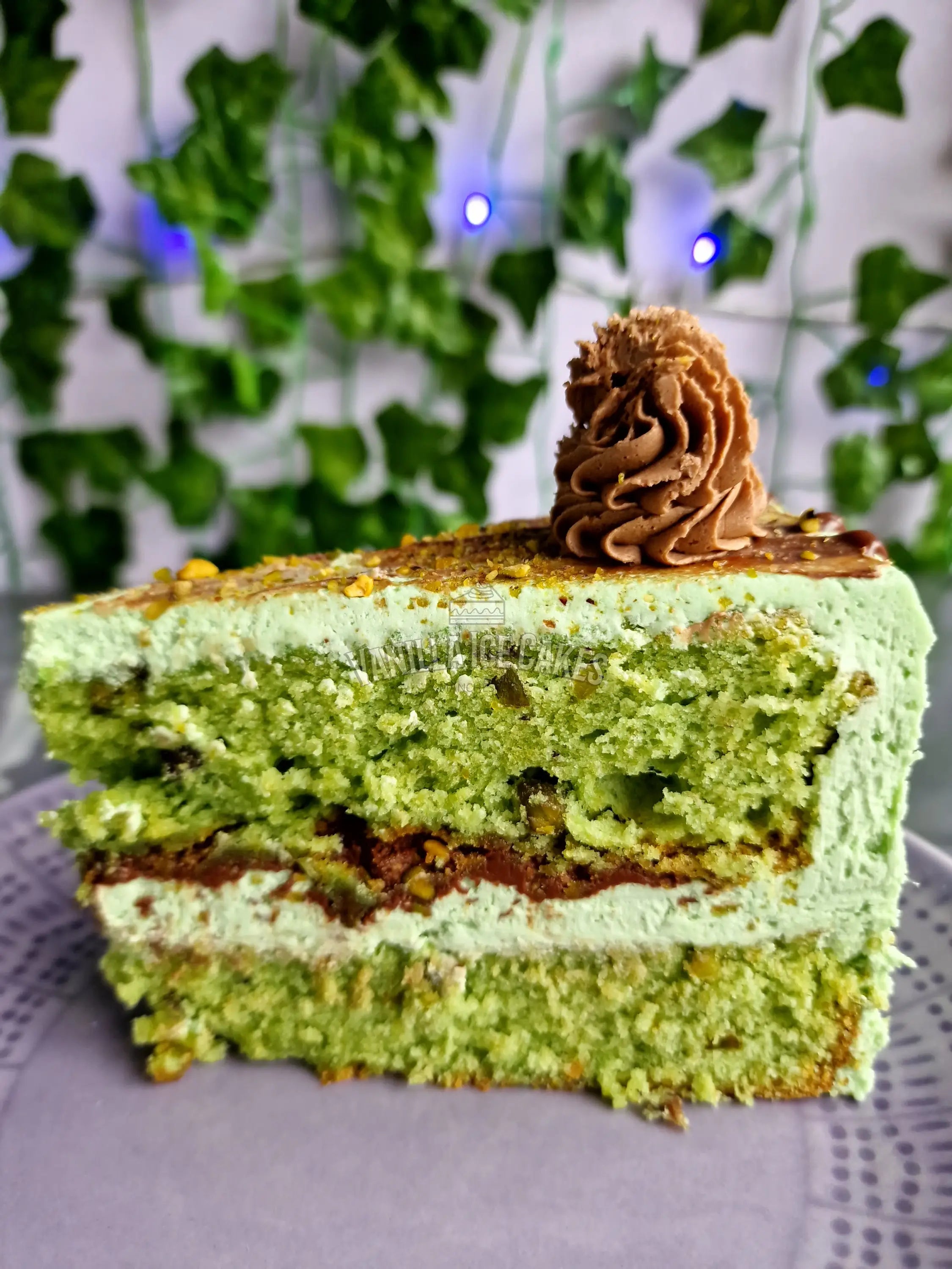 Nutella & Pistachio Cake Slice