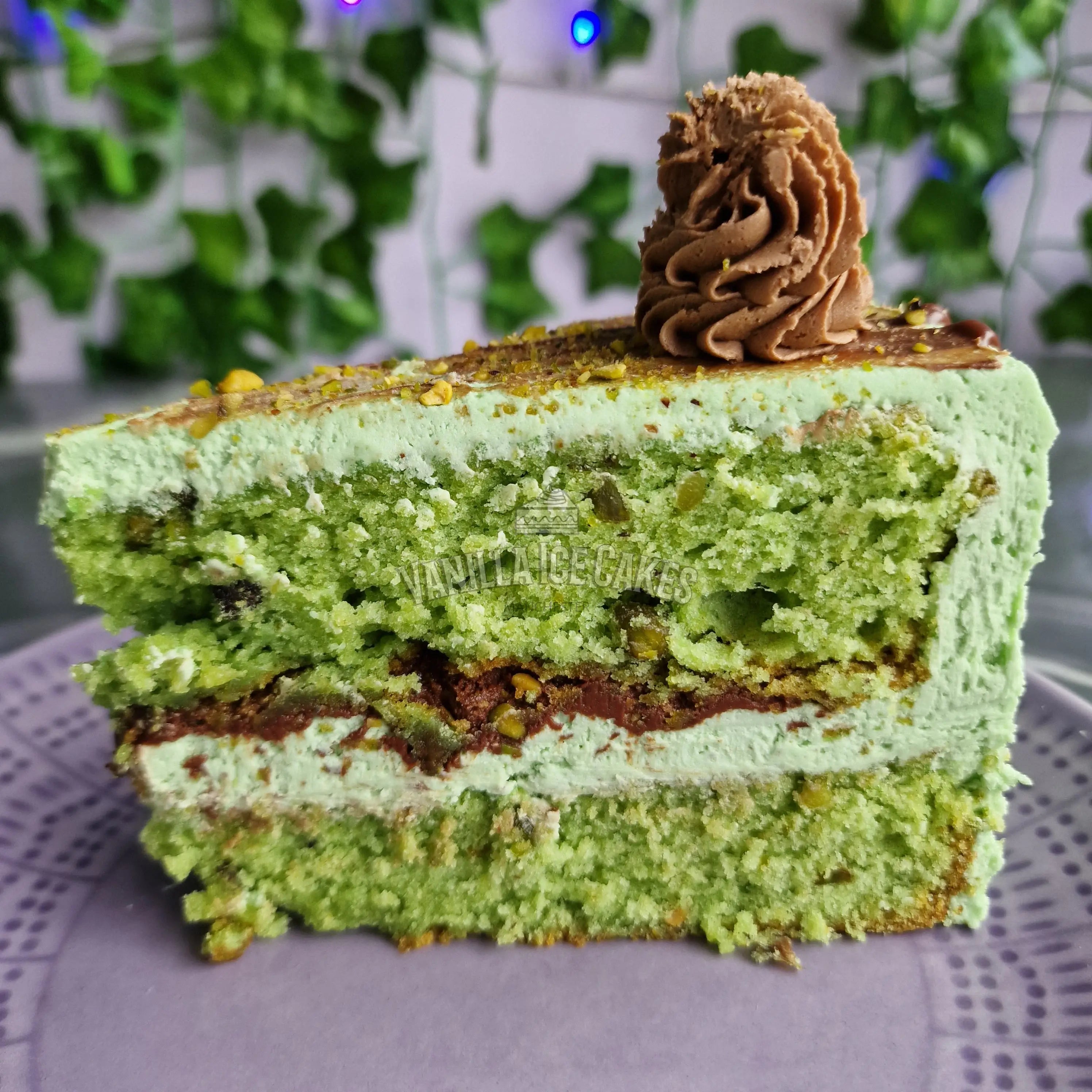 Nutella & Pistachio Cake Slice