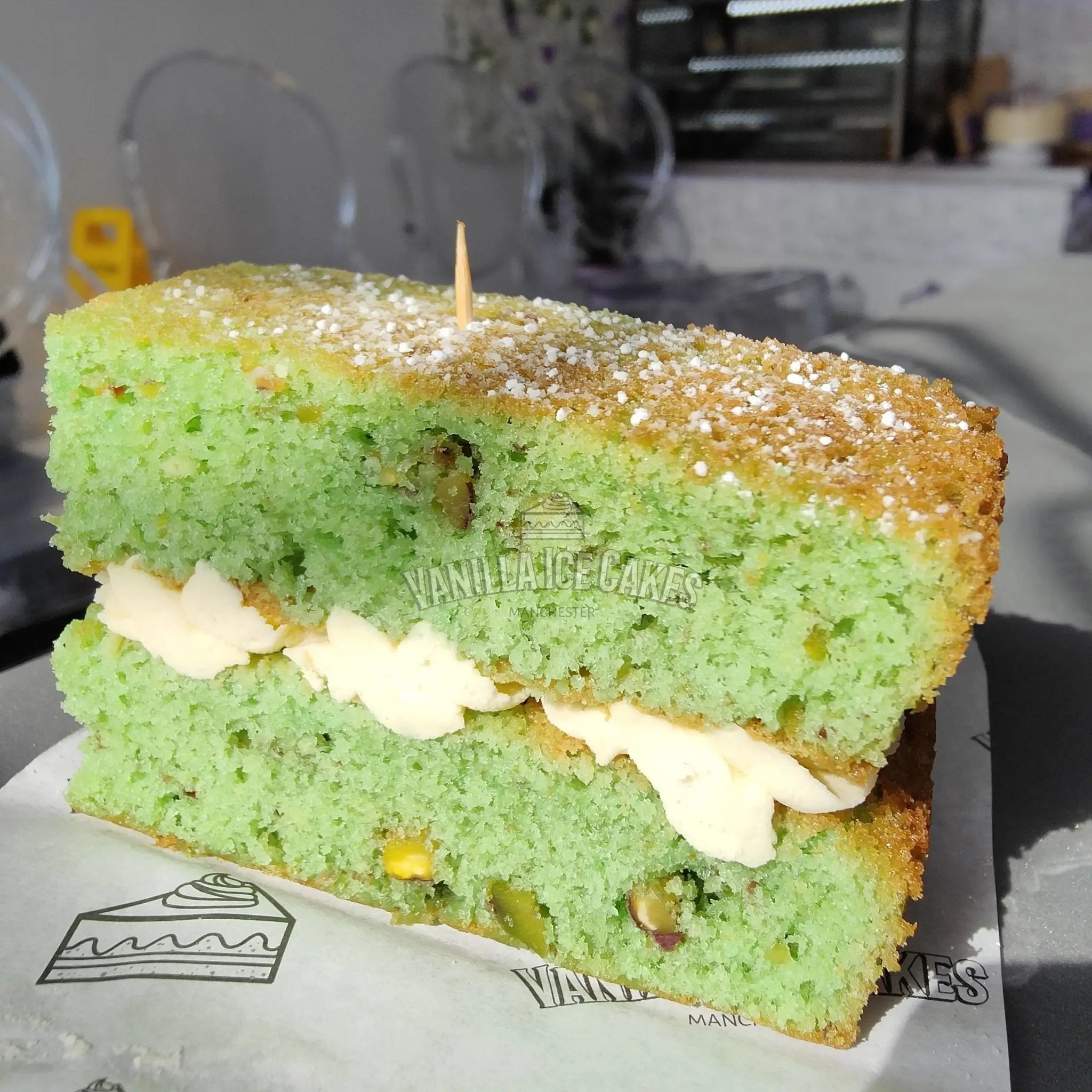 Pistachio Fresh Cream Slice
