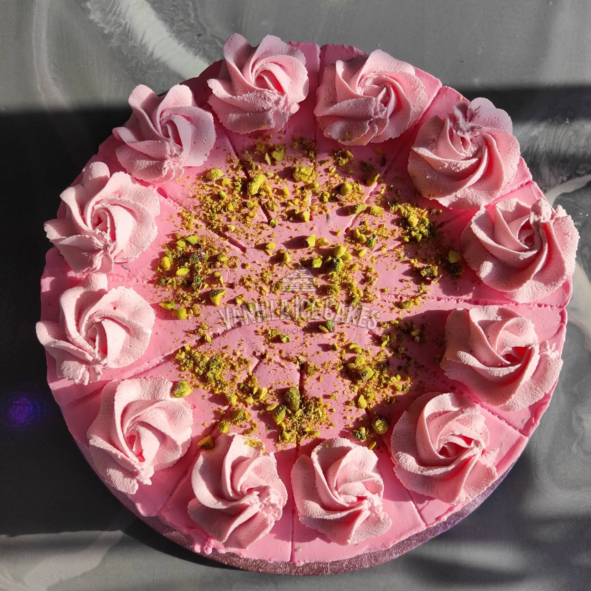 Rose & Pistachio Cheesecake Slice