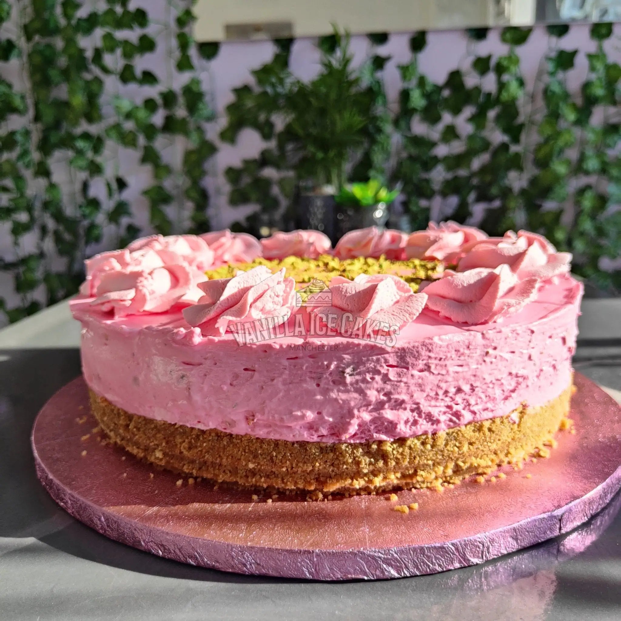 Rose & Pistachio Cheesecake Slice