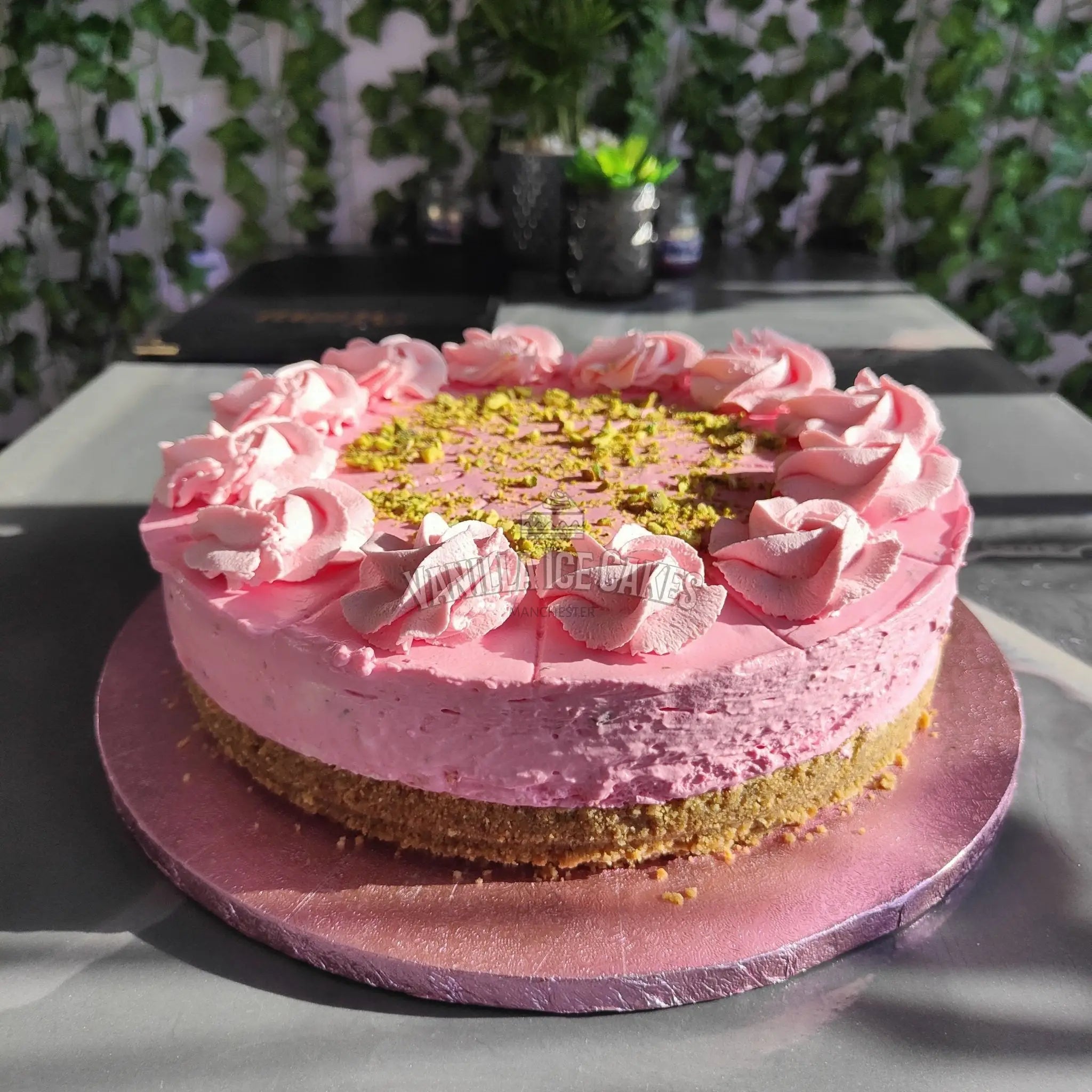 Rose & Pistachio Cheesecake Slice