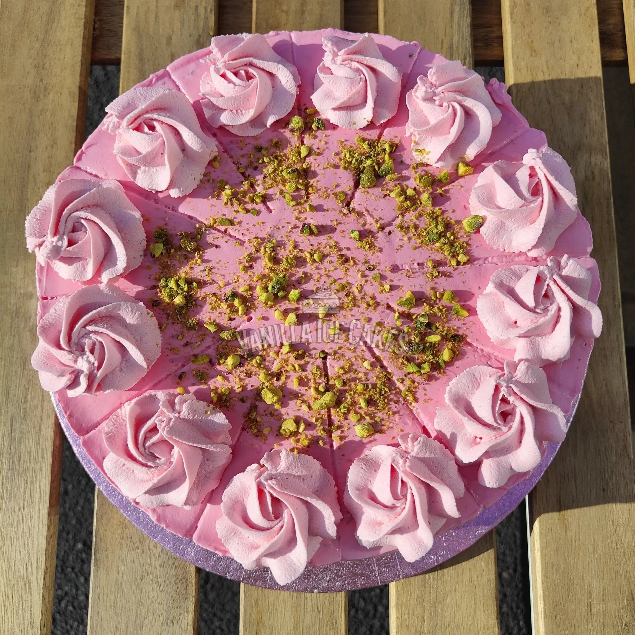 Rose & Pistachio Cheesecake Slice
