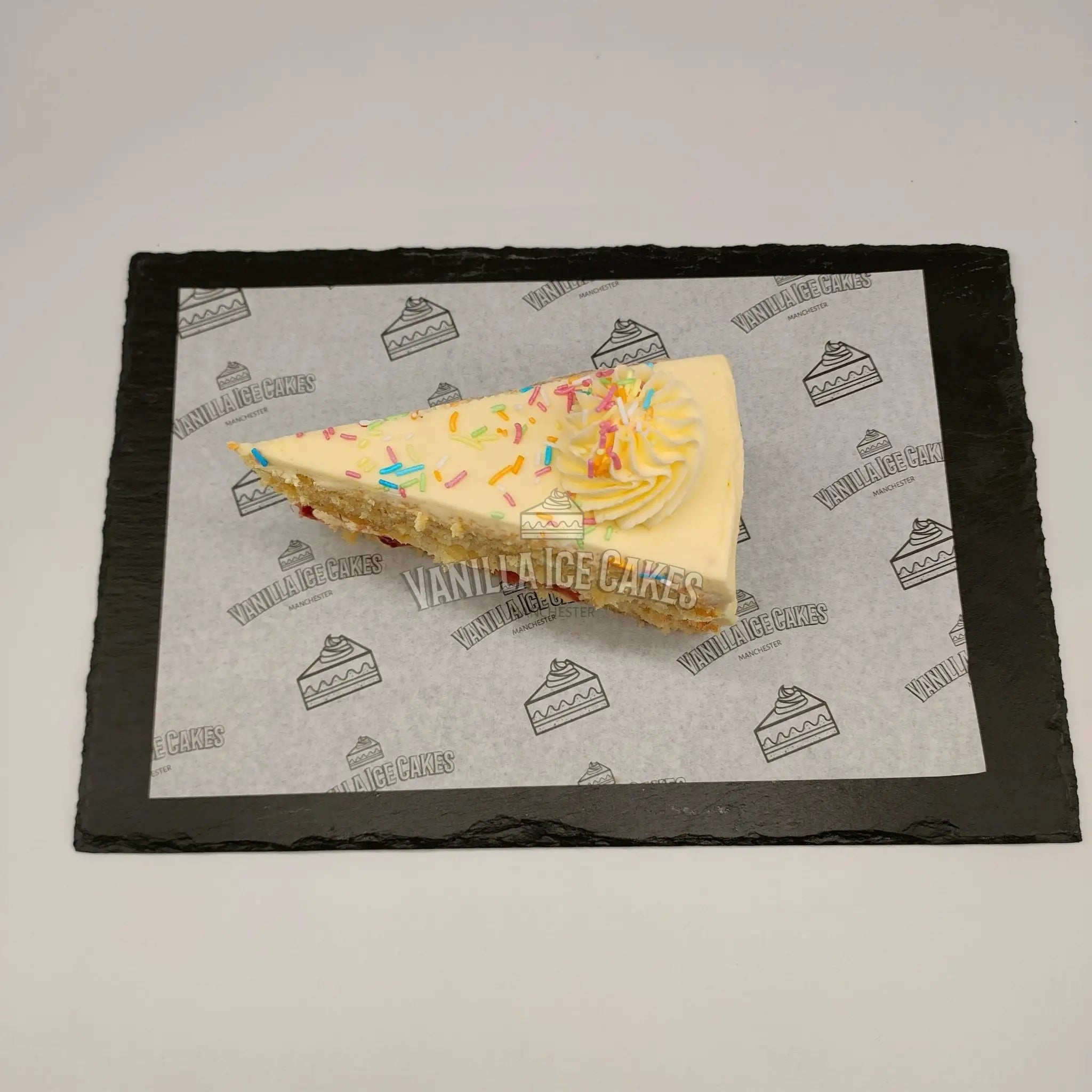 Vanilla Sprinkle Cake Slice