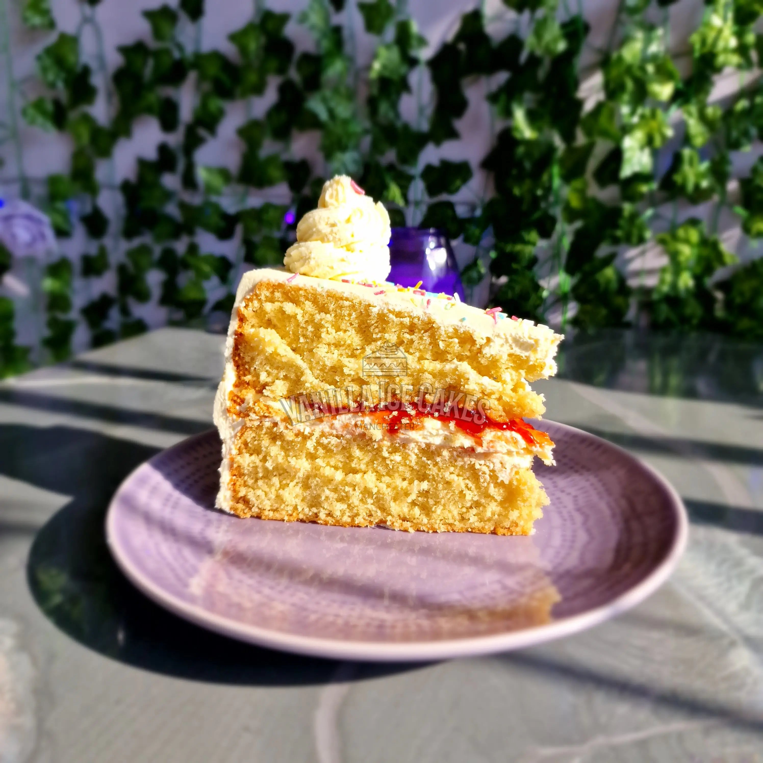 Vanilla Sprinkle Cake Slice