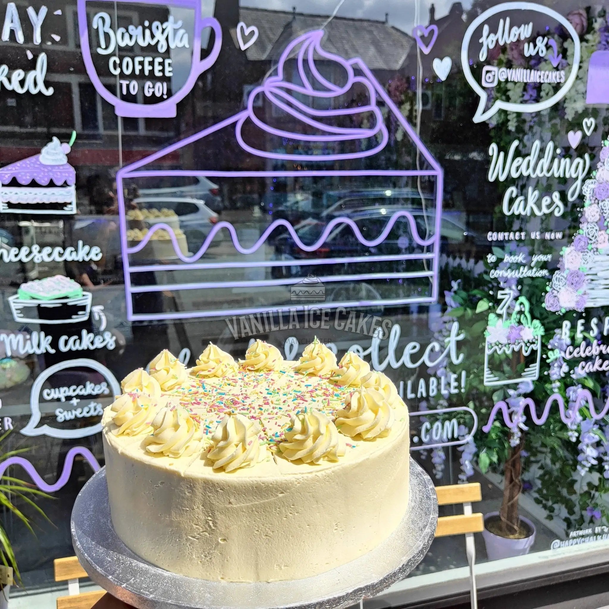 Vanilla Sprinkle Cake Slice