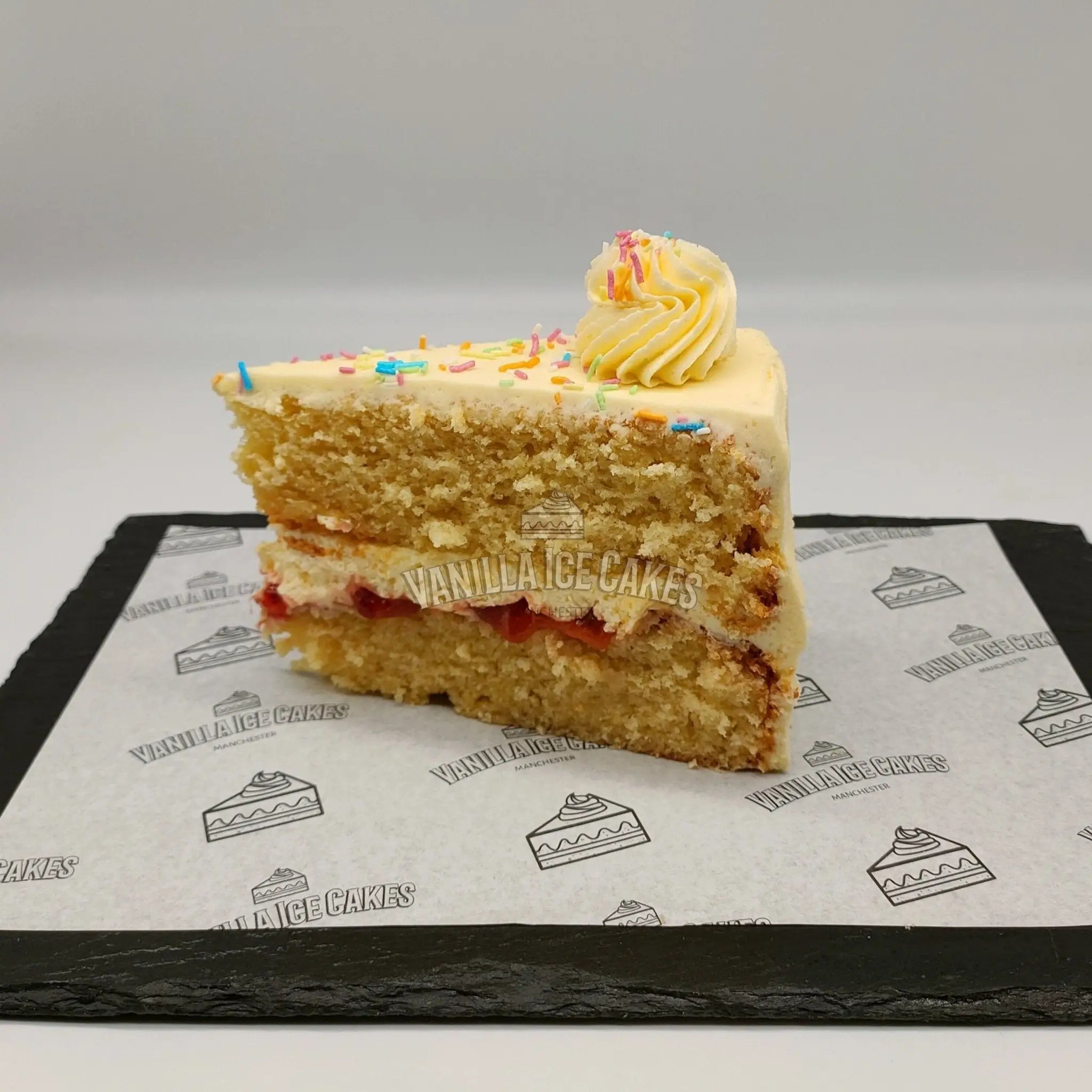 Vanilla Sprinkle Cake Slice