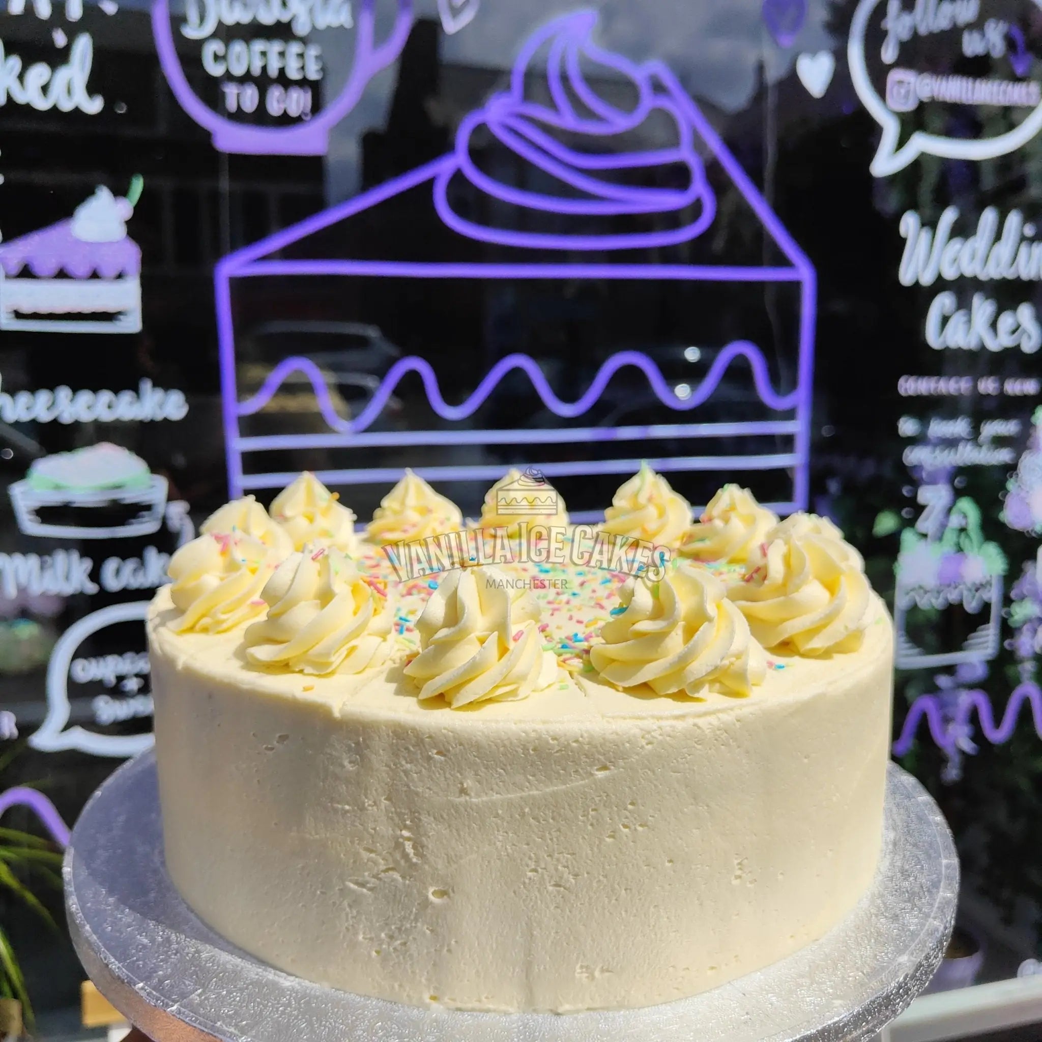 Vanilla Sprinkle Cake Slice