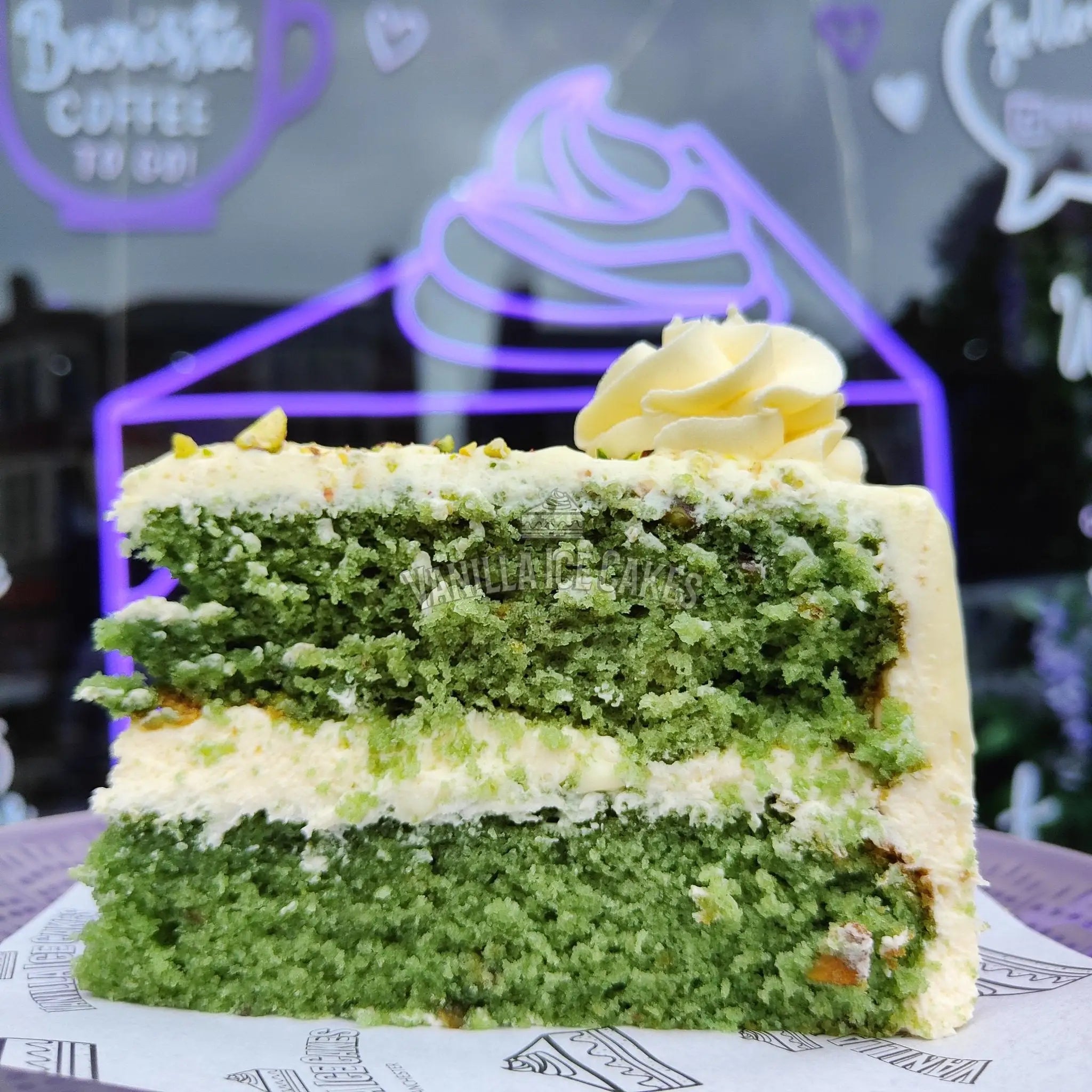 White Chocolate & Pistachio Celebration Cake