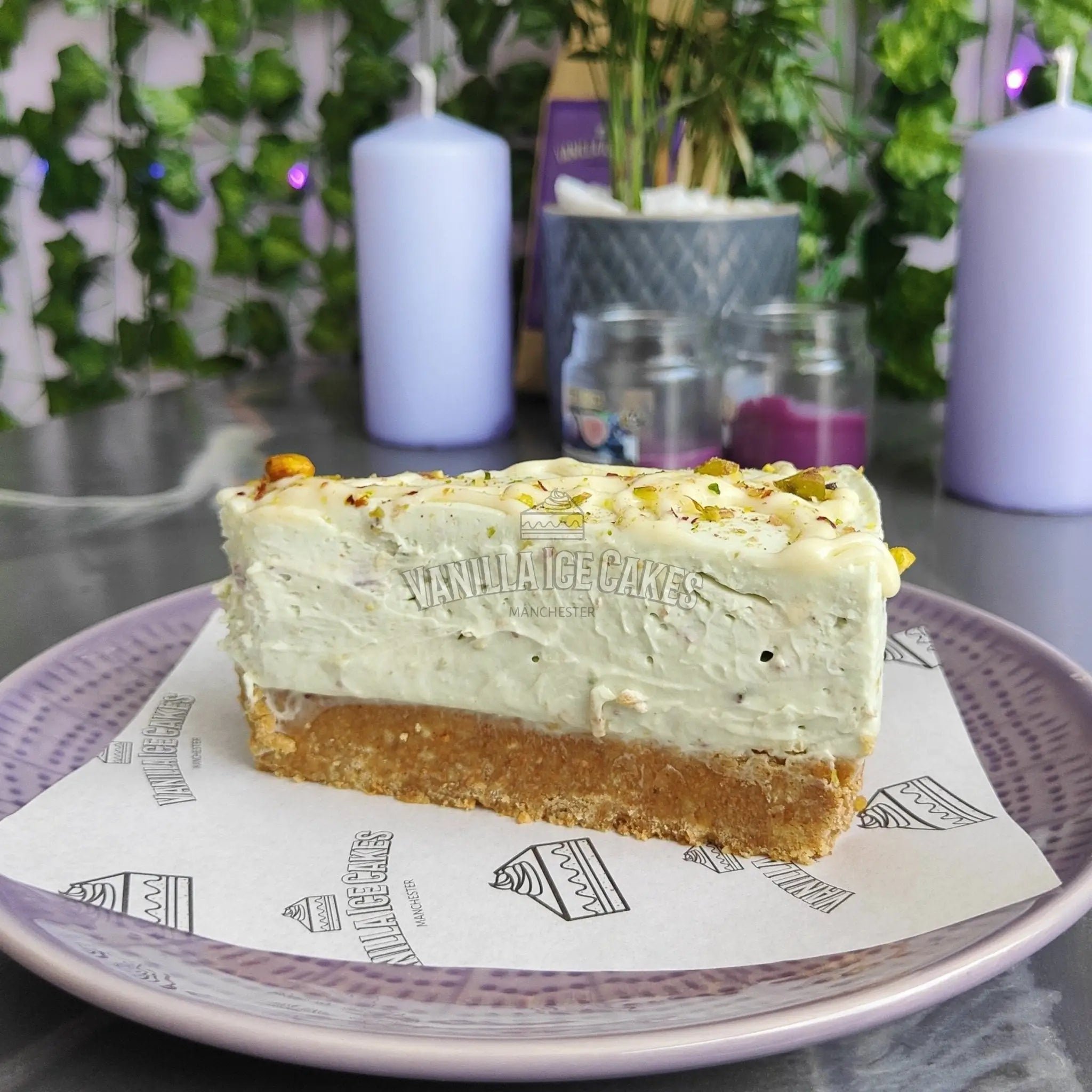 White Chocolate & Pistachio Cheesecake