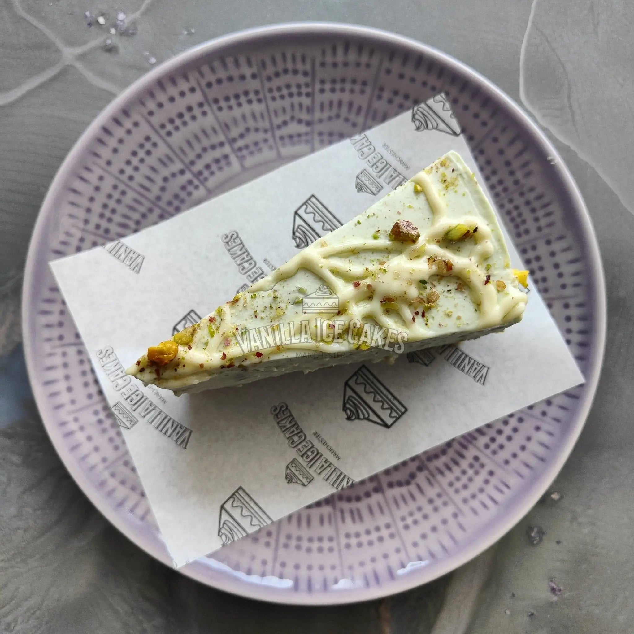 White Chocolate & Pistachio Cheesecake Slice