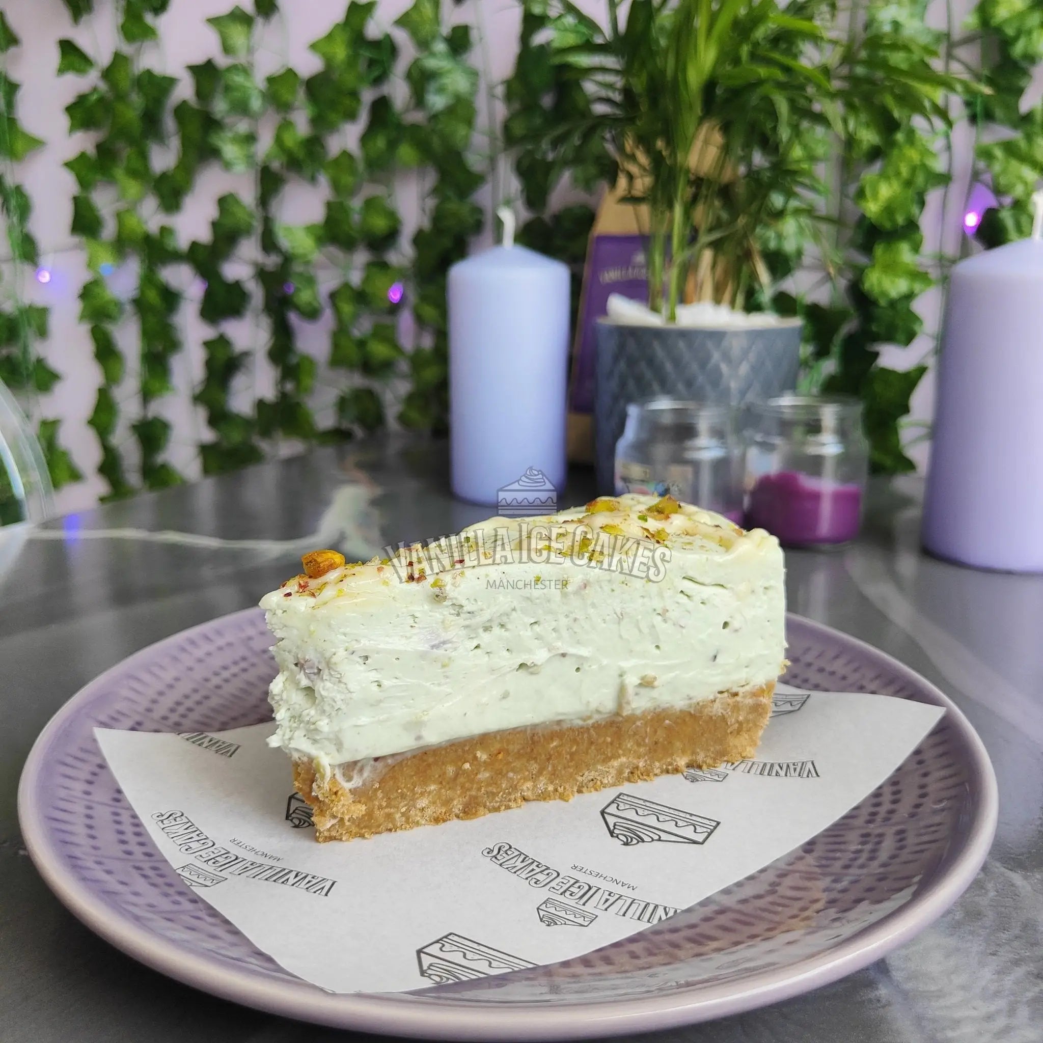 White Chocolate & Pistachio Cheesecake Slice