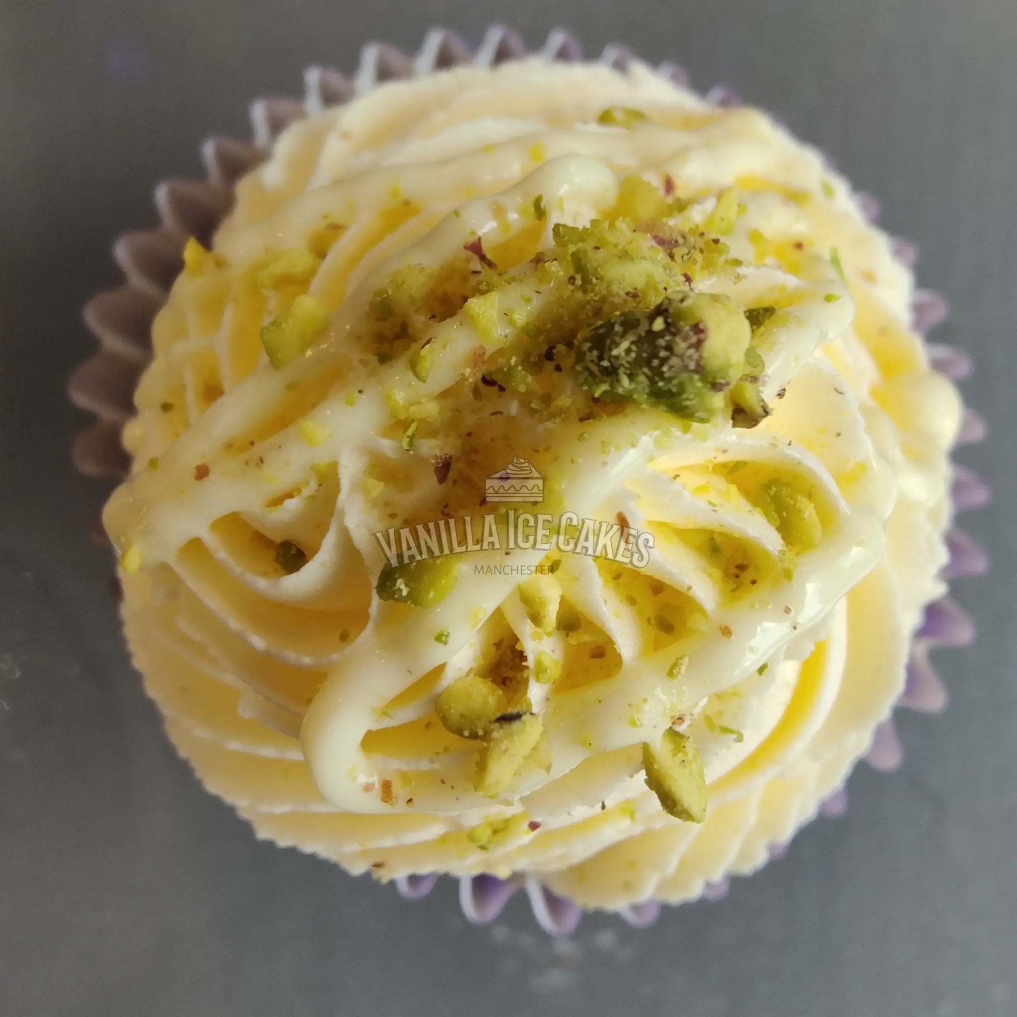 White Chocolate & Pistachio Cupcake