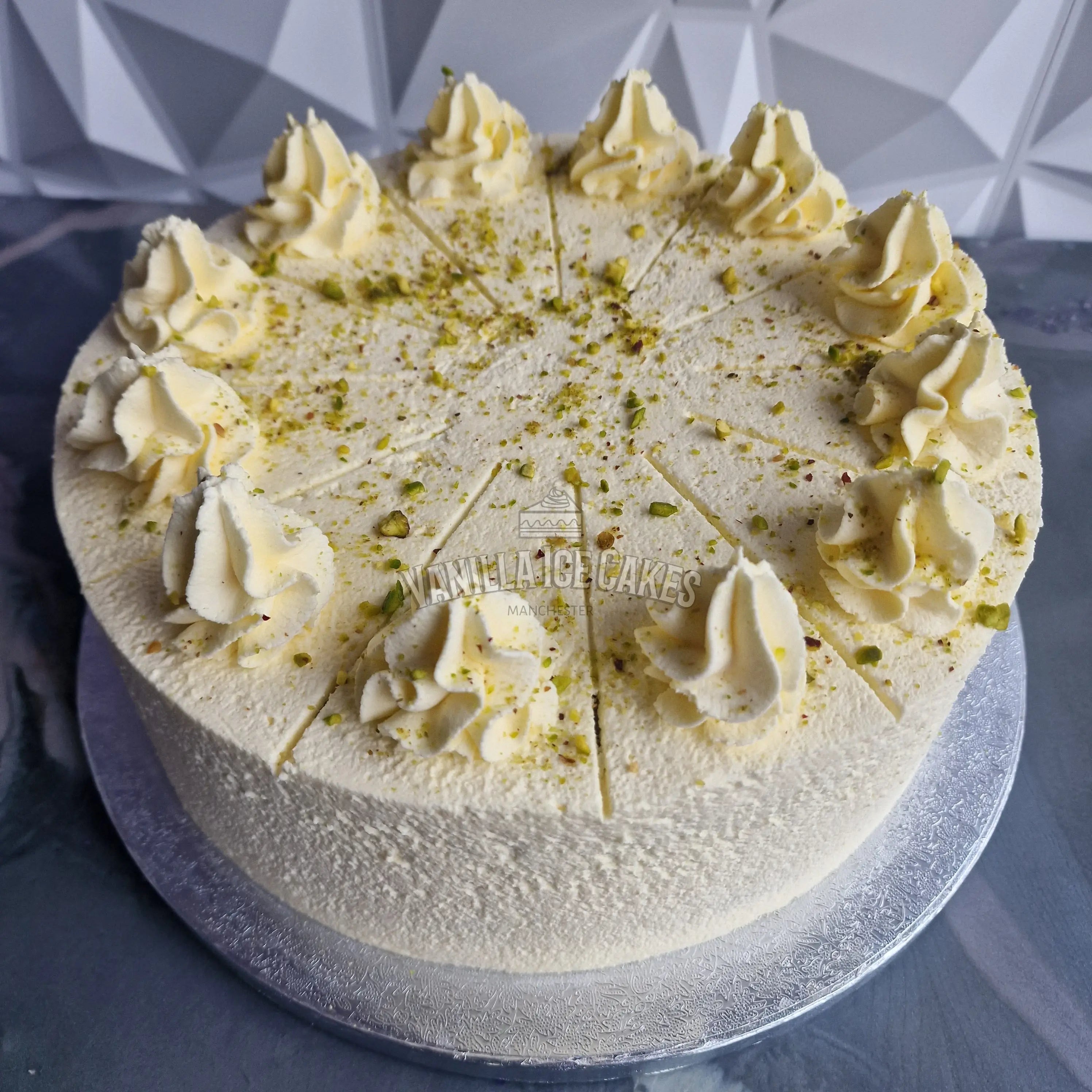 Pistachio Fresh Cream Celebration Cake