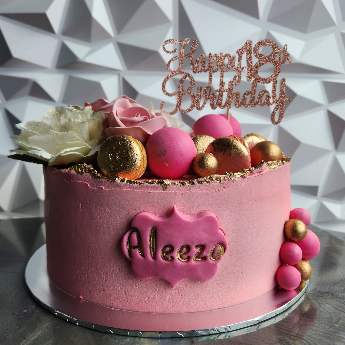 Gold & Blush Luxe Celebration Cake