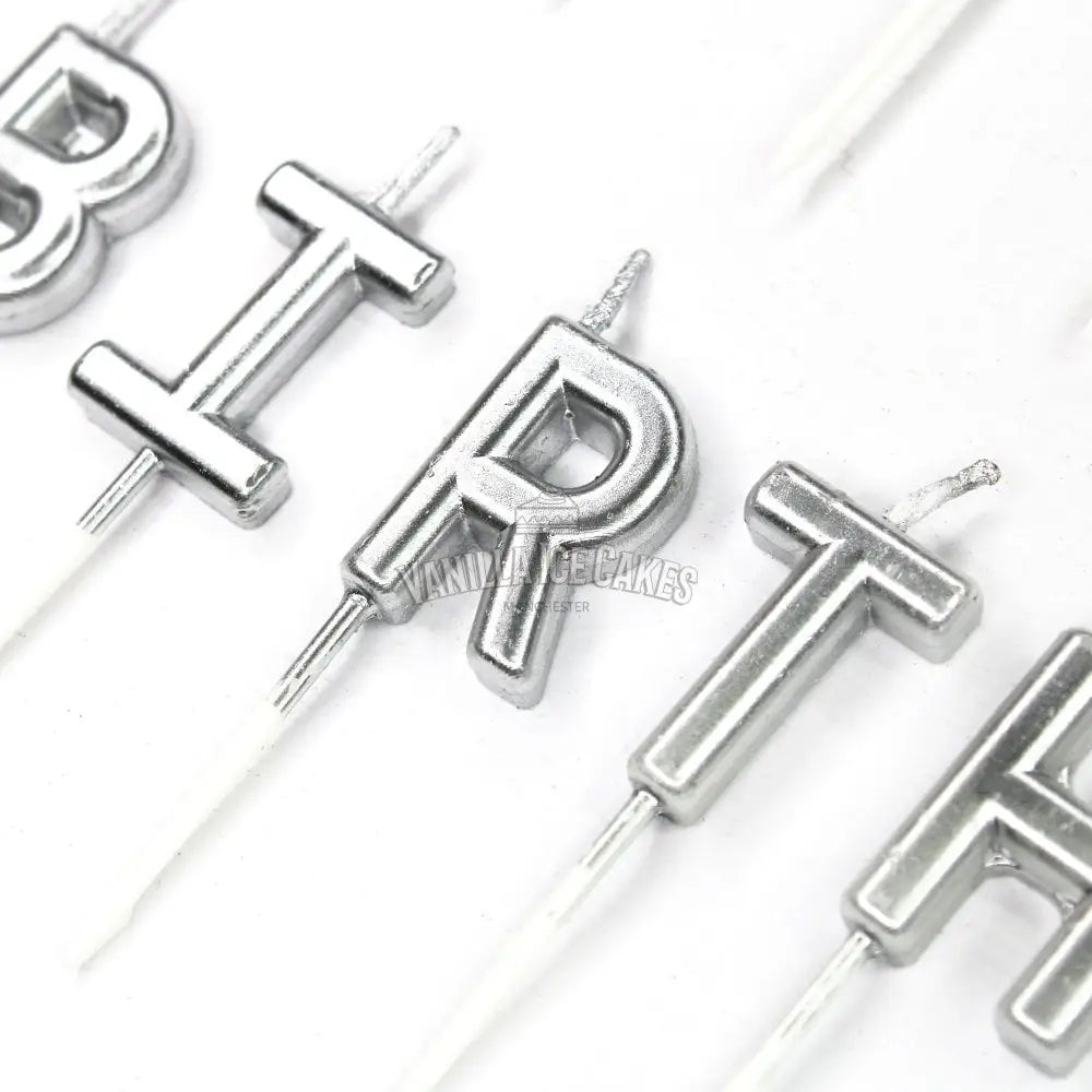 Happy Birthday Candles (Silver)