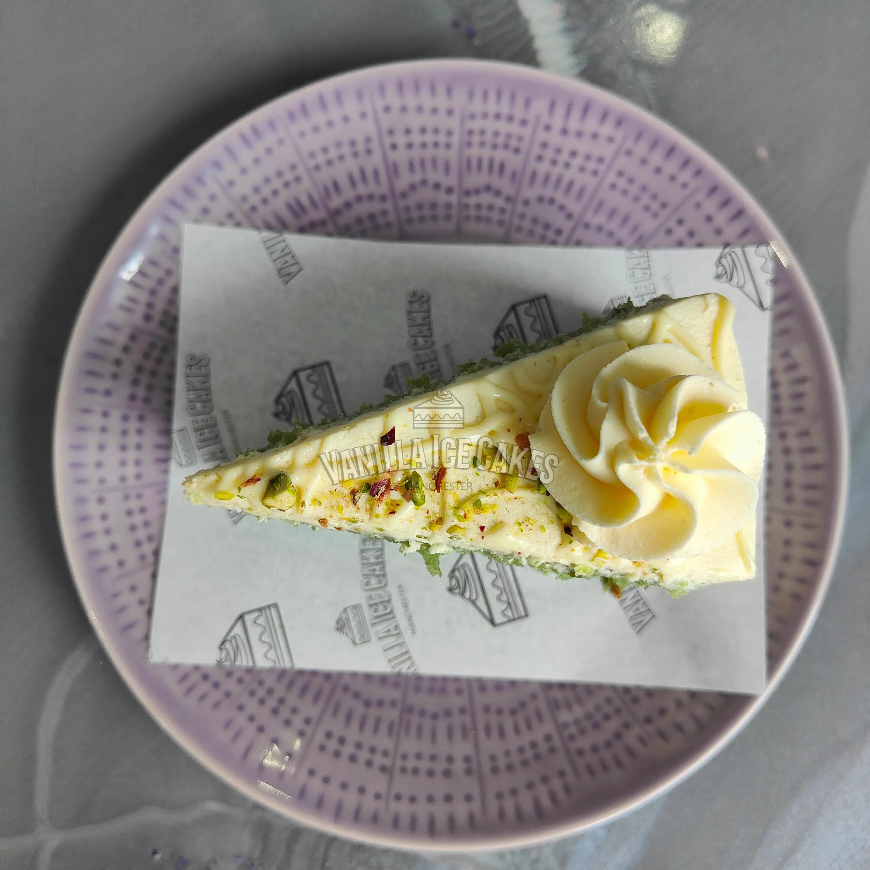 White Chocolate & Pistachio Cake Slice