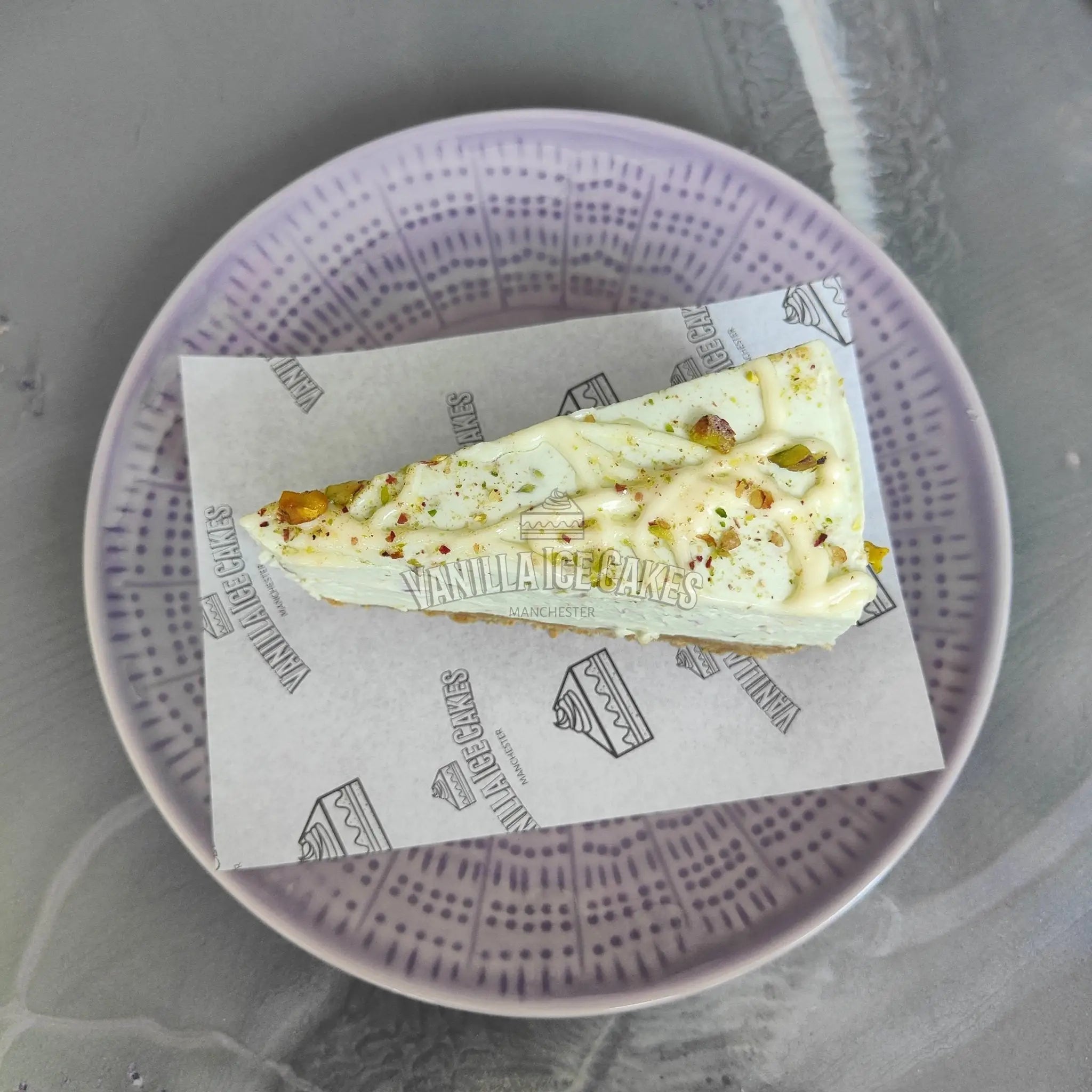 White Chocolate & Pistachio Cheesecake Slice