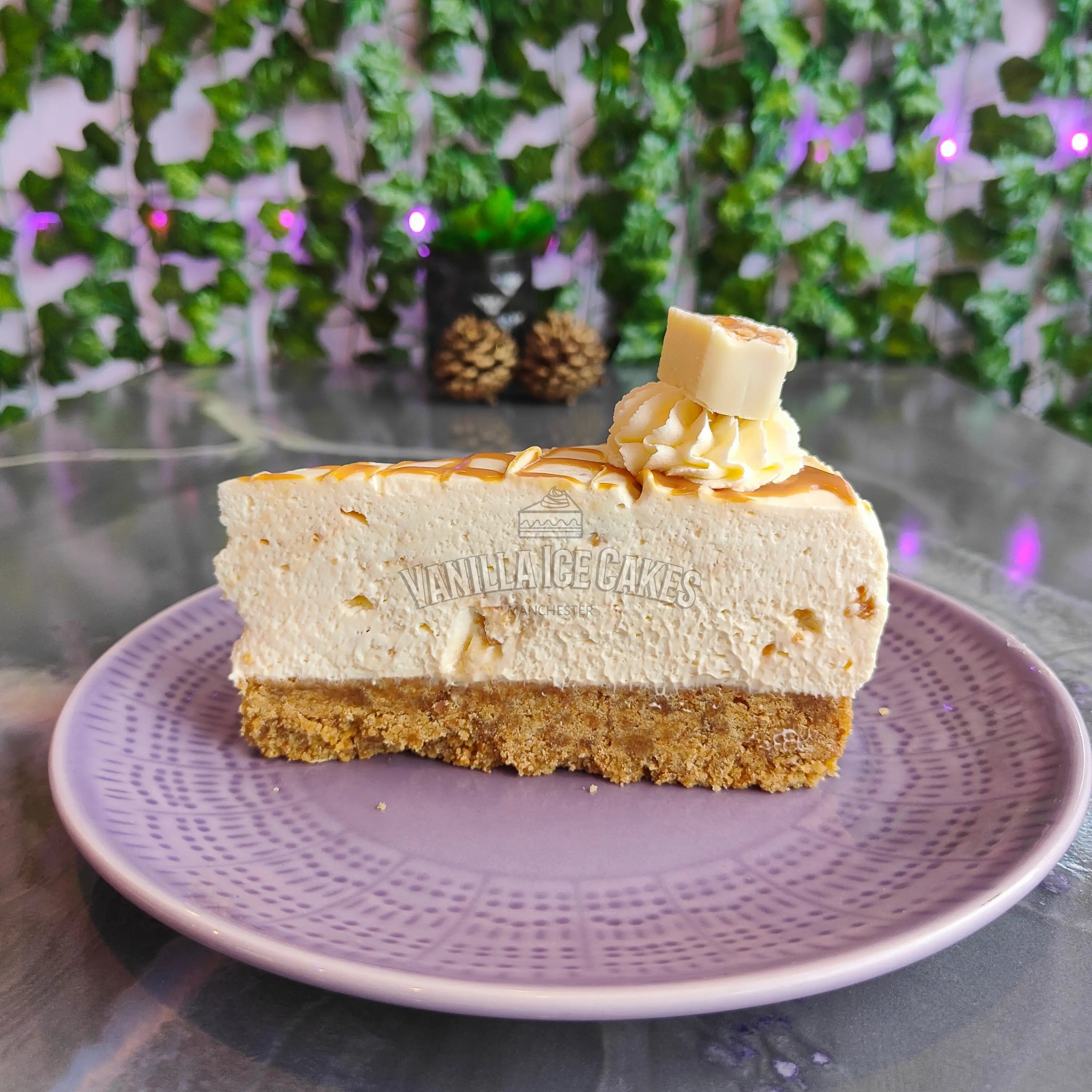 White Chocolate Snickers Cheesecake Slice